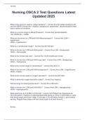 Nursing OSCA 2 Test Questions Latest Updated 2025