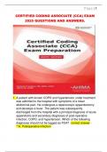 CERTIFIED CODING ASSOCIATE &lpar;CCA&rpar; EXAM  2025 QUESTIONS AND ANSWERS&period; 