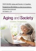 TEST BANK Aging and Society A Canadian Perspectives 8th Edition by Mark Novak&comma; Herbert C&period; Northcott&comma; Karen Kobayashi All Chapters 1 - 20 &emsp;