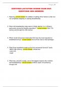 CERTIFIED LACTATION COURSE EXAM 2025  QUESTIONS AND ANSWERS&period;