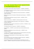 ALU 301 EXAM PRACTICE QUESTIONS & ANSWERS&lpar;RATED A&plus;&rpar;
