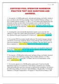 CERTIFIED POOL OPERATOR HANDBOOK  PRACTICE TEST 2025 QUESTIONS AND  ANSWERS&period;