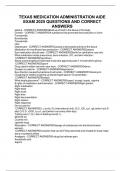 TEXAS MEDICATION ADMINISTRATION AIDE EXAM 2025 QUESTIONS AND CORRECT ANSWERS&period;