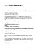 CCRP Patient Assessment NEWEST 2025&sol;2026 ACTUAL COMPLETE QUESTIONS AND CORRECT DETAILED ANSWERS &lpar;VERIFIED ANSWERS&rpar; &vert;ALREADY GRADED A&plus;