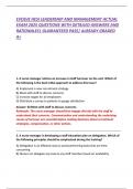 EVOLVE HESI LEADERSHIP AND MANAGEMENT ACTUAL EXAM 2025 QUESTIONS WITH DETAILED ANSWERS AND RATIONALES&vert; GUARANTEED PASS&vert; ALREADY GRADED A&plus;