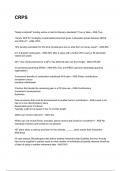 CRPS NEWEST 2025&sol;2026 ACTUAL COMPLETE QUESTIONS AND CORRECT DETAILED ANSWERS &lpar;VERIFIED ANSWERS&rpar; &vert;ALREADY GRADED A&plus;