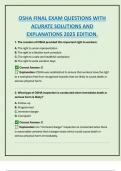 OSHA FINAL EXAM QUESTIONS WITH  ACURATE SOLUTIONS AND  EXPLANATIONS 2025 EDITION&period;