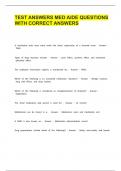 TEST ANSWERS MED AIDE 