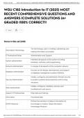 WGU C182 Introduction to IT &lpar;2025&rpar; MOST RECENT COMPREHENSIVE QUESTIONS AND ANSWERS &vert;COMPLETE SOLUTIONS &vert;A&plus; GRADED &vert;100&percnt; CORRECT&excl;&excl;