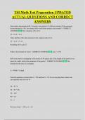 TSI Math Test Preperation UPDATED  ACTUAL QUESTIONS AND CORRECT  ANSWERS 