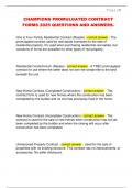 CHAMPIONS PROMULGATED CONTRACT  FORMS 2025 QUESTIONS AND ANSWERS&period;