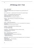 AP Biology Unit 1 Test 