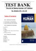 Test Bank For Art of Being Human&comma; The Humanities as a Technique for Living&comma; 12th Edition by Richard Paul Janaro Thelma Altshuler Chapter 1-16