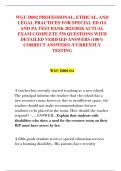 WGU D002 PROFESSIONAL&comma; ETHICAL&comma; AND  LEGAL PRACTICES FOR SPECIAL ED OA  AND PA TEST BANK 2025&sol;2026 ACTUAL  EXAM COMPLETE 550 QUESTIONS WITH  DETAILED VERIFIED ANSWERS &lpar;100&percnt;  CORRECT ANSWERS&rpar; &sol;CURRENTLY  TESTING