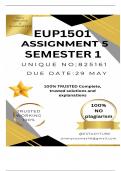 EUP1501 Assignment 5 &lpar;COMPLETE ANSWERS&rpar; Semester 1 2025 &lpar;825161&rpar; - DUE 29 May 2025