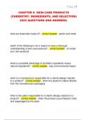 CHAPTER 6- SKIN CARE PRODUCTS  &lpar;CHEMISTRY&comma; INGREDIENTS&comma; AND SELECTION&rpar;  2025 QUESTIONS AND ANSWERS&period;