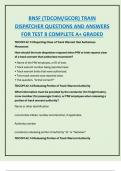 BNSF &lpar;TDCOM&sol;GCOR&rpar; TRAIN  DISPATCHER QUESTIONS AND ANSWERS  FOR TEST 8 COMPLETE A&plus; GRADED