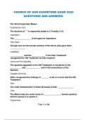 CHURCH OF GOD EXHORTERS EXAM 2025  QUESTIONS AND ANSWERS&period; 