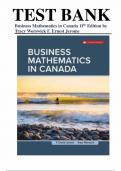 Test Bank for Business Mathematics In Canada 11th Edition By F&period; Ernest Jerome&comma; Tracy Worswick