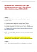 Police Leadership and Administration Exam Questions And Correct Answers Plus Rationales  2025 Guaranteed Pass &vert; LATEST UPDATE