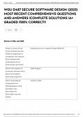 WGU D487 SECURE SOFTWARE DESIGN &lpar;2025&rpar; MOST RECENT COMPREHENSIVE QUESTIONS AND ANSWERS &vert;COMPLETE SOLUTIONS &vert;A&plus; GRADED &vert;100&percnt; CORRECT&excl;&excl;