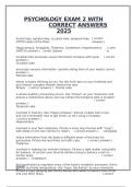 PSYCHOLOGY EXAM 2 WITH CORRECT ANSWERS  2025