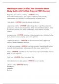 Washington state Certified Peer Counselor Exam  Study Guide with Verified Answers&vert; 100&percnt; Correct&vert; 