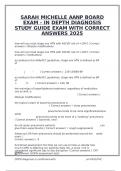 SARAH MICHELLE AANP BOARD EXAM - IN DEPTH DIAGNOSIS STUDY GUIDE EXAM WITH CORRECT ANSWERS 2025