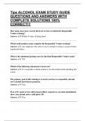 Tips ALCOHOL EXAM STUDY GUIDE QUESTIONS AND ANSWERS WITH COMPLETE SOLUTIONS 100&percnt; CORRECT&excl;&excl;&excl;