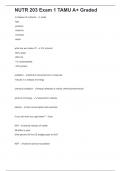 NUTR 203 Exam 1 TAMU A&plus; Graded