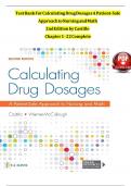 Test Bank For Calculating Drug Dosages A Patient-Safe Approach to Nursing and Math 2nd Edition by Castillo&comma; All Chapters 1 - 22&comma; Verified Newest Version