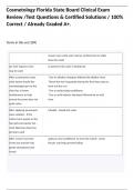 Cosmetology Florida State Board Clinical Exam Review &sol;Test Questions & Certified Solutions &sol; 100&percnt; Correct &sol; Already Graded A&plus;&period;
