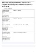 FL Business and Finance Practice Test &sol; Q-Bank &sol; Complete Accurate Quizzes with Verified Answers &sol; 2025 &sol; 2026&period;