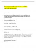 Nursing Comprehensive Exam 2 with best  questions and answers 