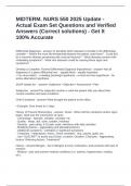 MIDTERM&period; NURS 550 2025 Update -Actual Exam Set Questions and Verified Answers &lpar;Correct solutions&rpar; - Questions with Solutions
