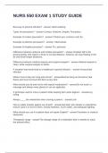 NURS 550 EXAM 1 STUDY GUIDE QUESTIONS AND ANSWERS FULLY SOLVED