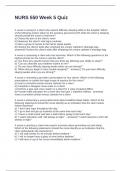 NURS 550 Week 5 Quiz Questions and Answers