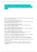 Foundations of Digital Marketing and E-commerce Exam with Complete Solutions 2025&period;