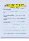 ANAT 315 - Axillia and Upper Limb  UPDATED ACTUAL   Exam Questions and  CORRECT Answers 