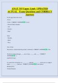 ANAT 315 Upper Limb  UPDATED  ACTUAL   Exam Questions and CORRECT  Answers 