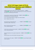 ANAT 315 Upper Limb ACTUAL  UPDATED Exam Questions and CORRECT  Answers