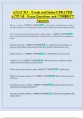 ANAT 315 - Trunk and Spine UPDATED   ACTUAL  Exam Questions and CORRECT  Answers