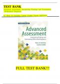 Test Bank For Advanced Assessment Interpreting Findings and Formulating Differential Diagnoses 4th Edition By Mary Jo Goolsby&comma; Laurie Grubbs ISBN&colon;9780803690059 All Chapters 1-22 Fully Covered&vert;COMPLETE GUIDE A&plus;&vert;&period;