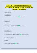 ANAT 315 Final Multiple Choice Exam  UPDATED  ACTUAL  Exam Questions and  CORRECT Answers 