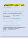ANAT 315   Bundled Exam Questions WITH  CORRECT Answers