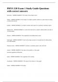 PHYS 220 Exam 1 Study Guide Questions with correct answers