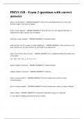 PHYS 220 - Exam 2 questions with correct answers