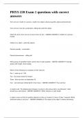 PHYS 220 Exam 1 questions with correct answers