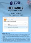 HED4802 Assignment 1 &lpar;ANSWERS&rpar; 2025 - DISTINCTION GUARANTEED