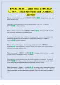 PNUR 101-101 Turley Final UPDATED  ACTUAL  Exam Questions and CORRECT  Answers